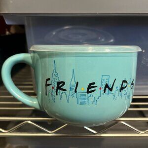 Friends Central Perk 24oz Ceramic Soup Mug Set of 4 w/ Lids